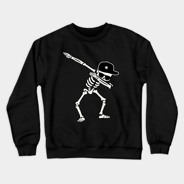 Dabbing Skeleton Shirt Dab Hip Hop Skull Shirts - Wear Cap and Glasses Tee Crewneck Sweatshirt by igybcrew